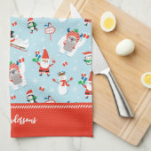Schattig Whimsical Winter Kerstmis Theedoek (Quarter Fold)