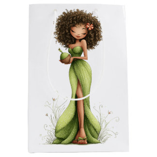 SCHATTIG WHIMSICAL ZOMERMEISJE OP HET STRAND MEDIUM CADEAUZAKJE