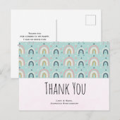 Schattig Whimsisch Regenboogpatroon Dank Je Briefkaart (Voorkant / Achterkant)