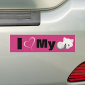 Schattig White Kitten Bumpersticker (Op auto)