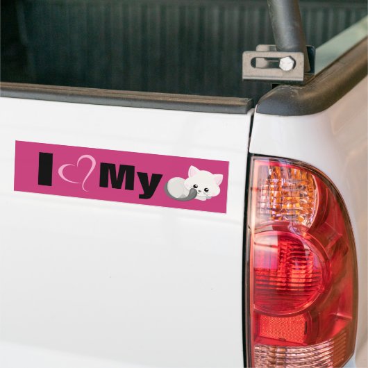 Schattig White Kitten Bumpersticker (Op Truck)