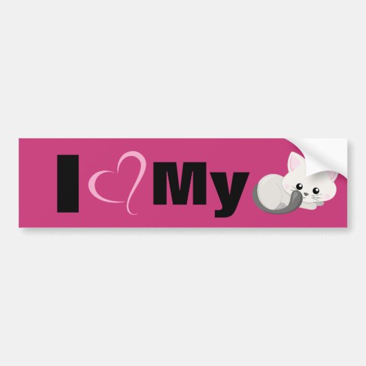 Schattig White Kitten Bumpersticker (Voorkant)