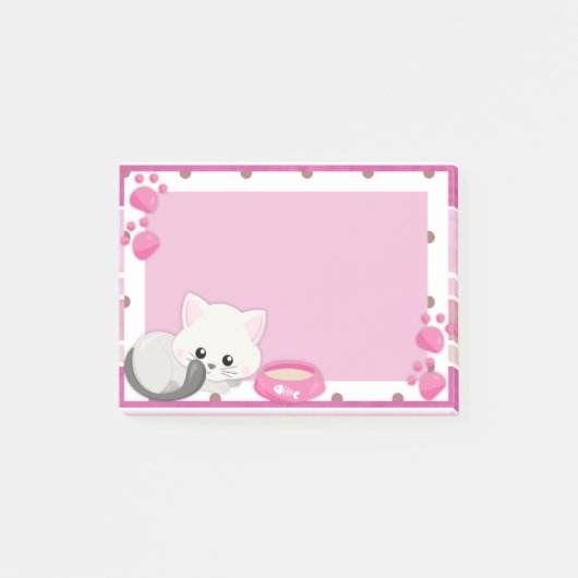 Schattig White Kitten Post-it® Notes (Voorkant)