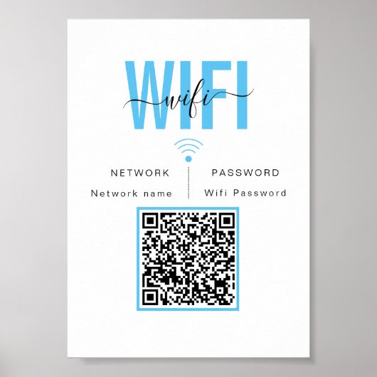 Schattig WiFi-netwerkwachtwoord | QR-code Poster (Voorkant)