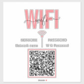 Schattig WiFi-wachtwoord teken | QR-code Sticker (Vel)