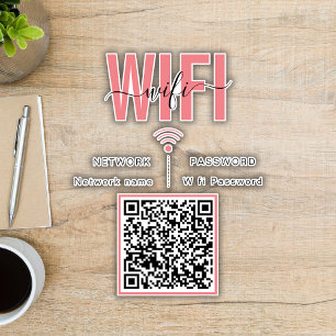 Schattig WiFi-wachtwoord teken   QR-code Sticker