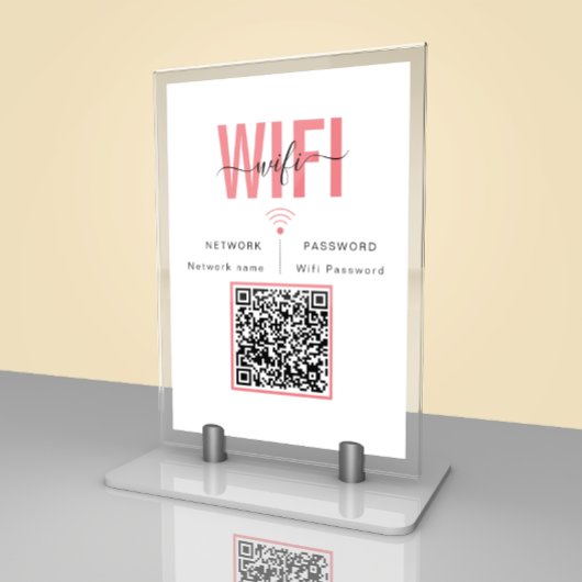Schattig WiFi-wachtwoord teken | QR-codetabel Kaar Kaart