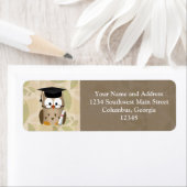 Schattig Wijze Uil Afstuderen Etiket (Insitu)