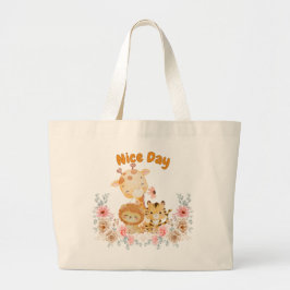 Schattig wild dier grote tote bag