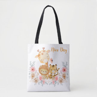 Schattig wild dier tote bag