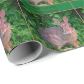 Schattig wild konijn dier gepersonaliseerd cadeaupapier (Rol Hoek)