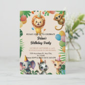 schattig wild oerwoud safari dieren kinderen Verja Kaart (Staand voorkant)