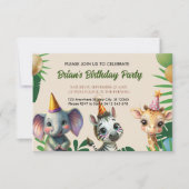 schattig wild oerwoud safari dieren kinderen Verja Kaart (Voorkant)