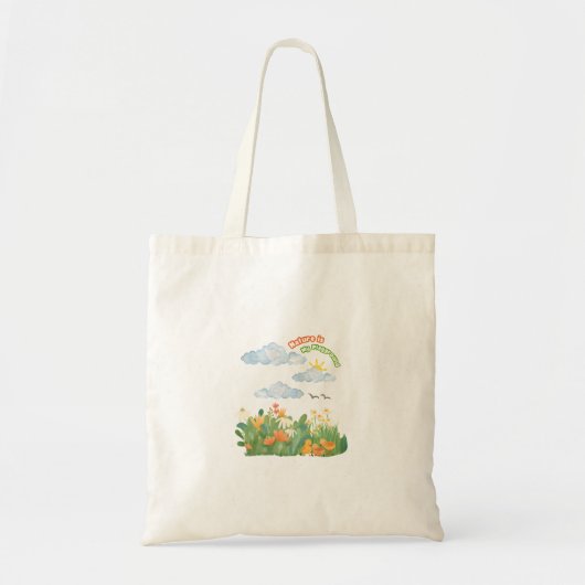 Schattig Wilde Bloem Tote Bag (Voorkant)