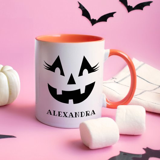 Schattig Wimper Pompface Naam Halloween Mok