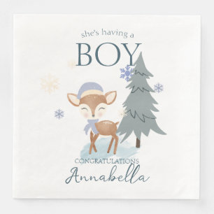 Schattig Winter Baby Herten Jongen Ree Servet