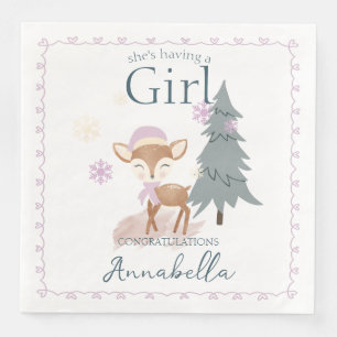 Schattig Winter Babyhertje Vrouwelijk Ree Servet