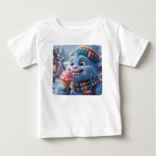 Schattig Winter Blauw Fluffy Monster Ijsje Peuter
