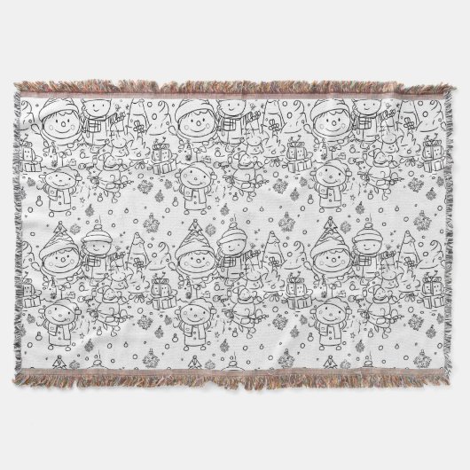 Schattig winter kerst doodle patroon (2) deken (Voorkant)