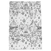 Schattig winter kerst doodle patroon (2) medium cadeauzakje (Achterkant)