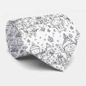 Schattig winter kerst doodle patroon (2) stropdas (Opgerold)