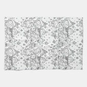 Schattig winter kerst doodle patroon (2) theedoek (Horizontaal)