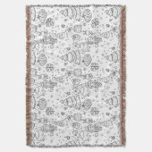 Schattig winter kerst doodle patroon (3) deken (Voorkant Verticaal)