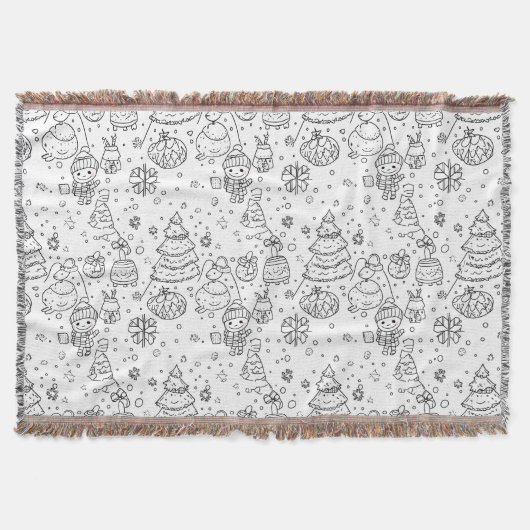 Schattig winter kerst doodle patroon (3) deken (Voorkant)
