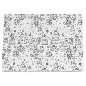 Schattig winter kerst doodle patroon (3) groot cadeauzakje (Voorkant)