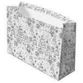 Schattig winter kerst doodle patroon (3) groot cadeauzakje (Achterkant Gekanteld)