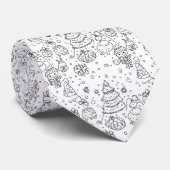 Schattig winter kerst doodle patroon (3) stropdas (Opgerold)