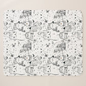 Schattig winter kerst doodle patroon (4) sherpa deken (Voorkant (horizontaal))