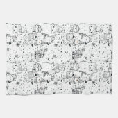 Schattig winter kerst doodle patroon (4) theedoek (Horizontaal)