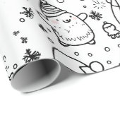 Schattig winter kerst doodle patroon (5) cadeaupapier (Rol Hoek)