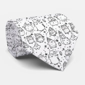 Schattig winter kerst doodle patroon (5) stropdas (Opgerold)