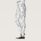 Schattig winter Kerst doodlepatroon (3) Leggings (Links)