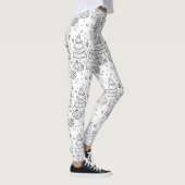 Schattig winter Kerst doodlepatroon (3) Leggings (Rechts)