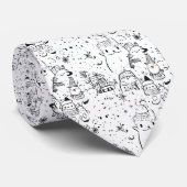 Schattig winter Kerst doodlepatroon (4) Stropdas (Opgerold)