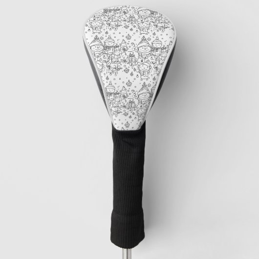Schattig Winter Kerst Krabbelpatroon (2) Golfheadcover (Voorkant)