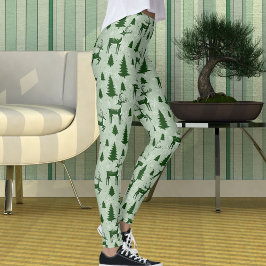 Schattig Winter Kerst Rendier Sneeuwvlokken Patroo Leggings