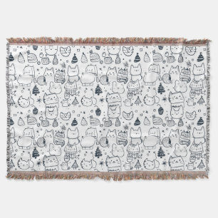 Schattig winter kerstdoodlepatroon (1) deken