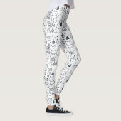 Schattig winter kerstdoodlepatroon (1) leggings (Rechts)