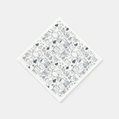 Schattig winter kerstdoodlepatroon (1) servet (Hoek)