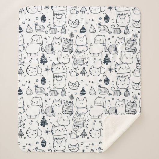 Schattig winter kerstdoodlepatroon (1) sherpa deken (Voorkant)