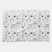 Schattig winter kerstdoodlepatroon (1) theedoek (Horizontaal)