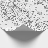Schattig winter kerstdoodlepatroon (2) cadeaupapier (Hoek)