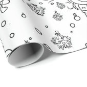 Schattig winter kerstdoodlepatroon (2) cadeaupapier (Rol Hoek)
