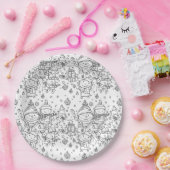 Schattig winter kerstdoodlepatroon (2) papieren bordje (Feest)