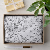Schattig winter kerstdoodlepatroon (2) tissuepapier (Geschenk)