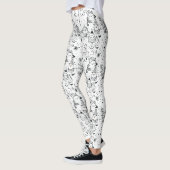 Schattig winter kerstdoodlepatroon (4) leggings (Links)
